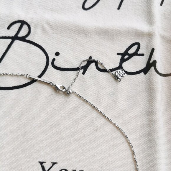 Kendra Scott Short Pendant Necklace - Football - Orange Goldstone Silver - Picture 4 of 4